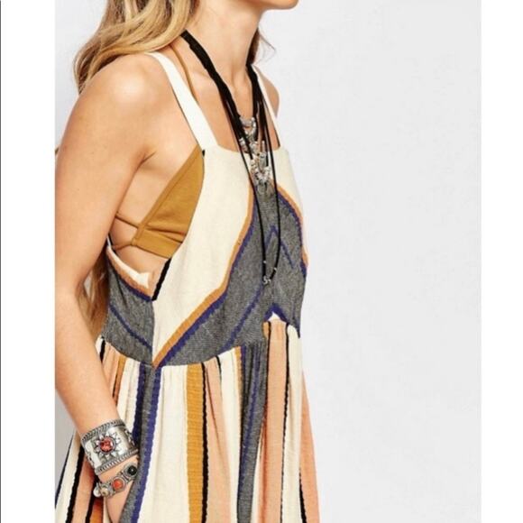 NWT *RARE* Free People Navy Striped Boho Festival Midi Dress  – XS/Small - Picture 6 of 14